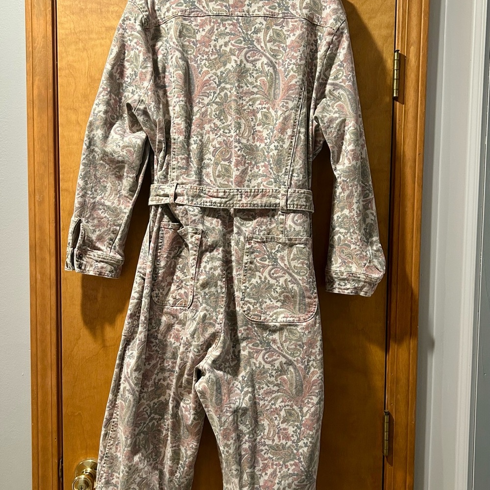 Anthropologie Paisley Denim Jumpsuit